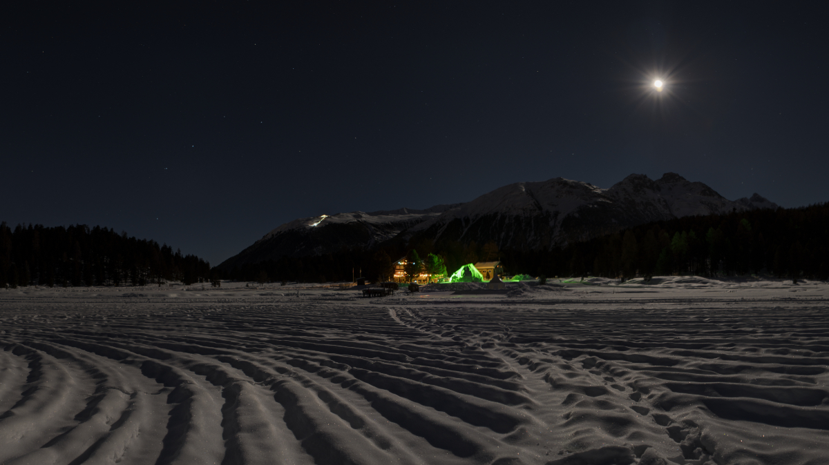 Skiing in the Moonlight